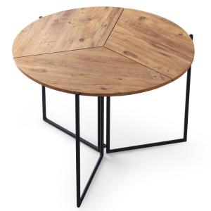 Table ronde pliable gain de place ø100cm chêne clair et mét…