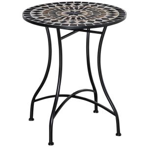 Table ronde style fer forgé bistro plateau céramique mosaïq…