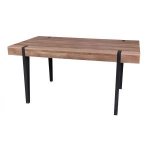 Table salle à manger en bois et métal noir 160x90cm