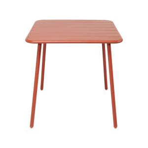 Table salon de jardin repas 4 places 70x70cm terracotta