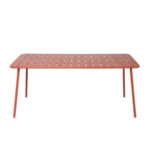 Table salon de jardin repas 6 places 160x70cm terracotta