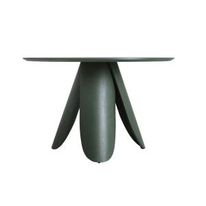 Table salon en bois de frêne vert mate, 120x120x75 cm