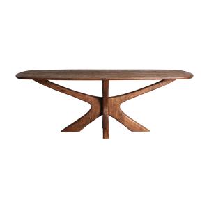 Table salon en bois de mangue marron 220x100x76 cm