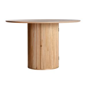 Table salon en bois de paulownia marron 120x120x76 cm