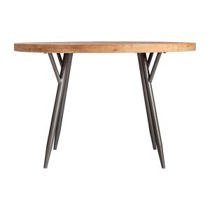 Table salon en bois de sapin brun clair 120x120x78 cm