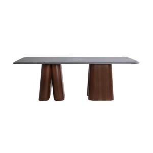 Table salon en bois mdf marron  en 220x96x76 cm