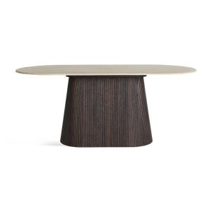 Table salon en bois mdf noyer effet bois en 180x90x75 cm