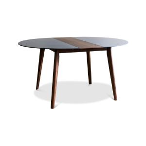 Table scandinave à rallonge en bois marron et bleu