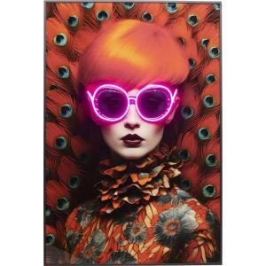 Tableau à LED femme rousse 80x120