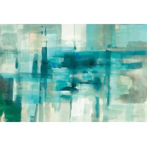 Tableau abstrait Liquide bleu impression sur aluminium 120x…