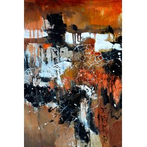 Tableau abstrait terre brune impression sur alu 30x45 cm