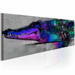 Tableau alligator bleu 120 x 40 cm