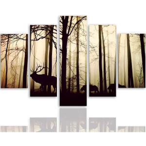 Tableau animaux dans la forêt 250 x 120 cm