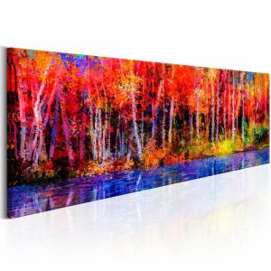 Tableau arbres d'automne colorés 120 x 40 cm