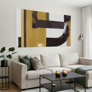 Tableau archit jaune en toile imprimée, 150x90 cm