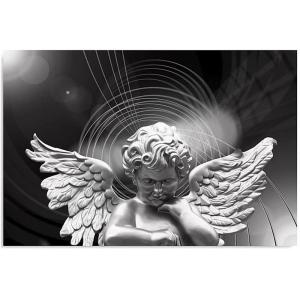 Tableau argent ange 120 x 80 cm