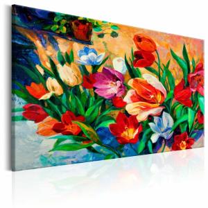 Tableau art des couleurs tulipes 120 x 80 cm