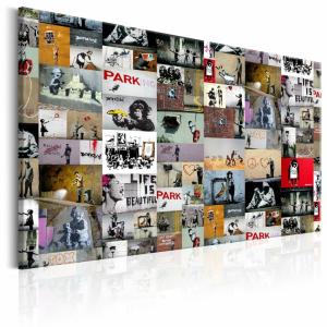Tableau art du collage banksy 120 x 80 cm