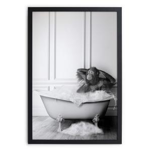 Tableau avec cadre noir 40x30 Bain d'Orang-outan