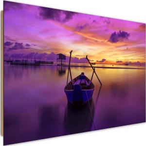 Tableau bateau de bois sur le lac calme 3 120 x 80 cm