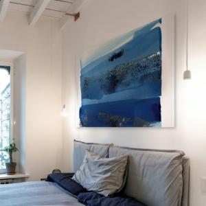 Tableau blue waves 02 en toile imprimée, 150x90 cm