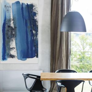 Tableau blue waves en toile imprimée, 120x80 cm