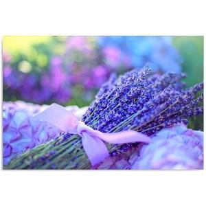 Tableau bois bouquet de lavande 120 x 80 cm