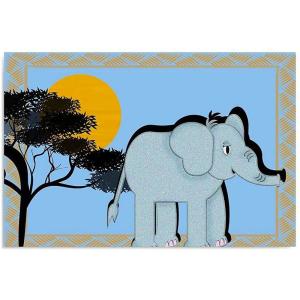Tableau bois éléphant d'afrique 120 x 80 cm