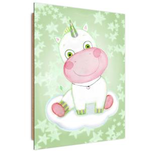 Tableau bois enfants licorne Bois Vert