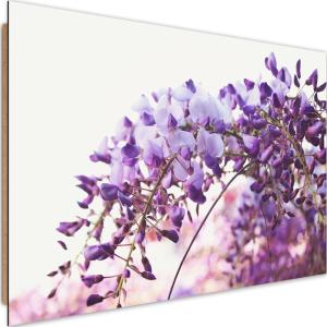 Tableau bois lilas fleurs glycine 120 x 80 cm