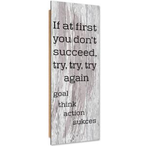 Tableau bois phrase anglaise 40 x 120 cm