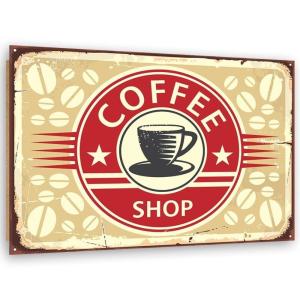 Tableau bois rétro - 1 café 120 x 80 cm