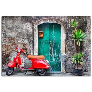 Tableau bois toscana - scooter 120 x 80 cm