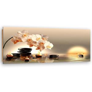 Tableau bougies bois et pierres zen Bois Orange
