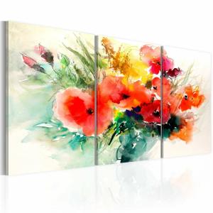 Tableau bouquet aquarelle 120 x 60 cm