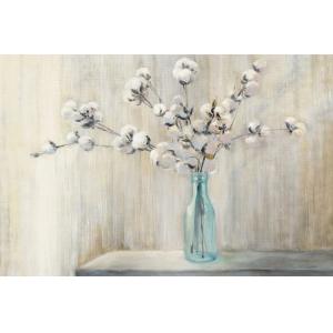 Tableau bouquet et fleurs de coton imprimé sur toile 90x60…