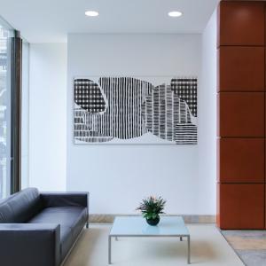 Tableau canopée noir en toile imprimée, 200x110 cm