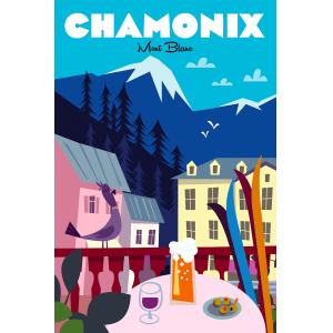 Tableau chamonix mont blanc imprimé sur toile 30x45 cm