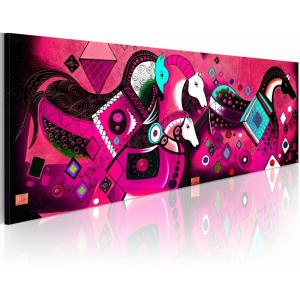 Tableau chevaux de cirque panoramique 120 x 40 cm