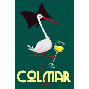 Tableau cigogne de colmar imprimé sur toile 60x90 cm