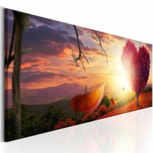 Tableau coeur d'automne 120 x 40 cm