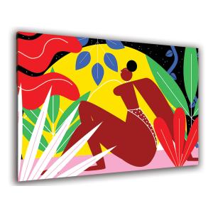 Tableau collage all be feminist avec cadre bois 45x30cm