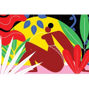 Tableau collage all be feminist impression sur aluminium 45…