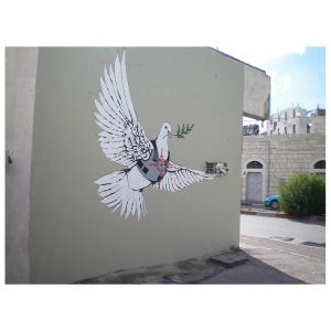 Tableau colombe de la Paix blindée Banksy 50x70cm