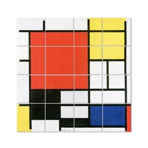Tableau composition avec large plan rouge - Piet Mondrian 2…