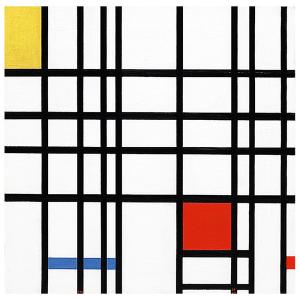 Tableau composition en jaune bleu et rouge - Piet Mondrian…