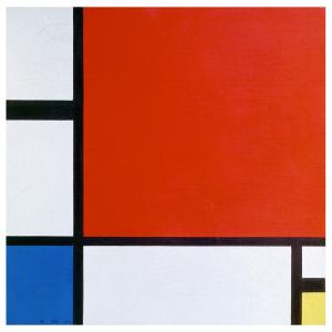 Tableau composition II en rouge, bleu et jaune Piet Mondria…