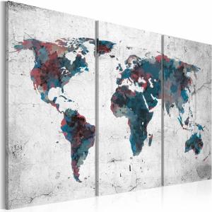 Tableau continents inconnus 120 x 80 cm