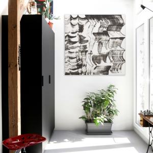 Tableau contre-sens noir en toile imprimée, 80x80 cm