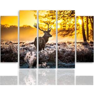 Tableau coucher de soleil cerf 250 x 120 cm